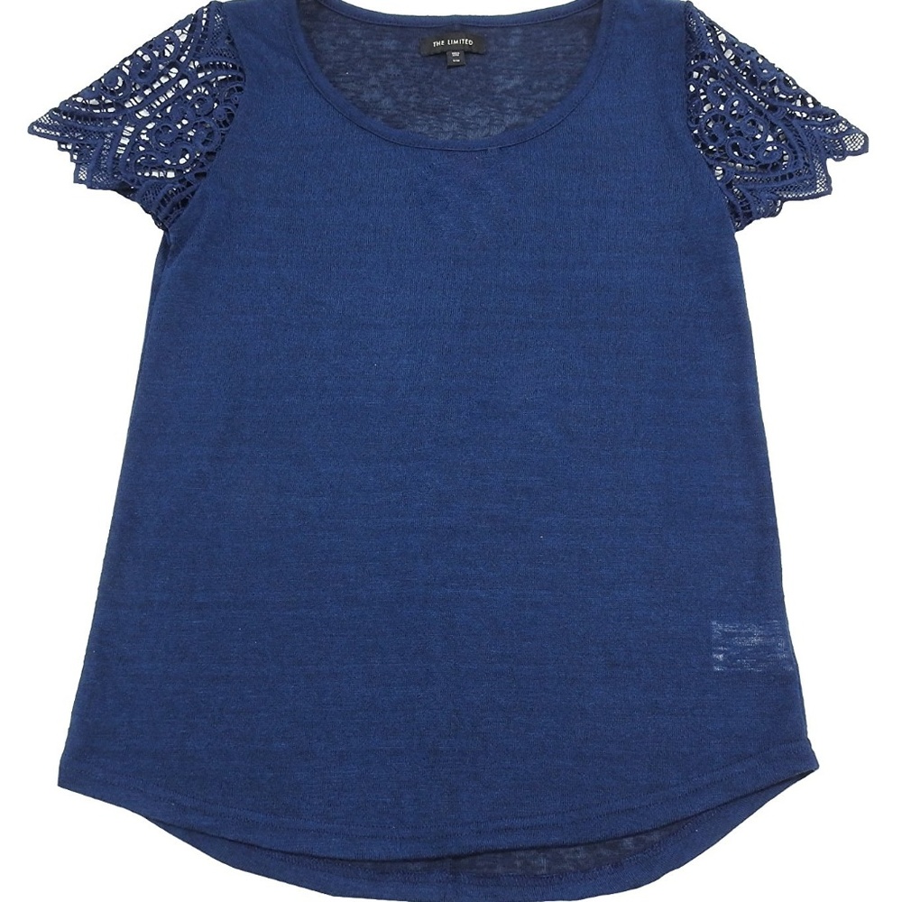 The Limited Parker Lace Blouse- Navy